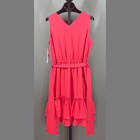 NEW Calvin Klein Dress Womens 6 coral pink fit flare colorful cocktail classic - Picture 9 of 11